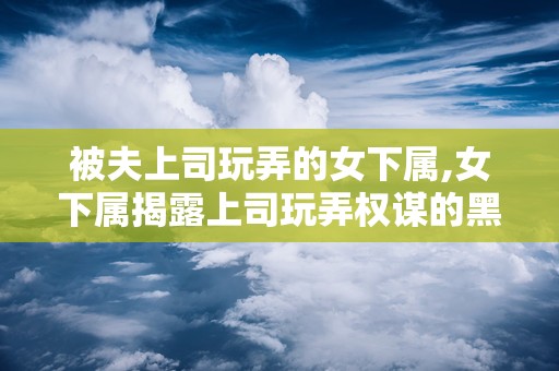 被夫上司玩弄的女下属,女下属揭露上司玩弄权谋的黑暗面