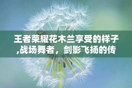 王者荣耀花木兰享受的样子,战场舞者，剑影飞扬的传奇英雄