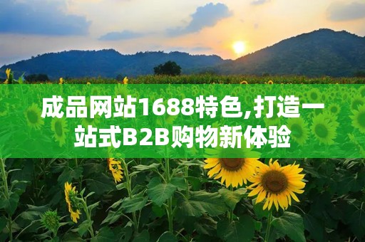 成品网站1688特色,打造一站式B2B购物新体验