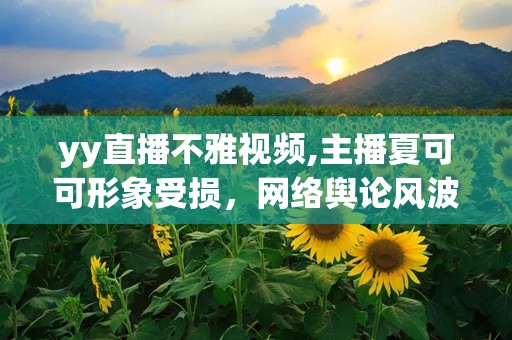 yy直播不雅视频,主播夏可可形象受损，网络舆论风波再起