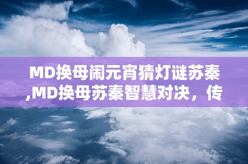 MD换母闹元宵猜灯谜苏秦,MD换母苏秦智慧对决，传承文化魅力