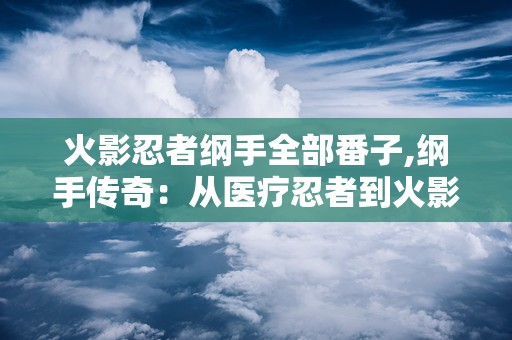 火影忍者纲手全部番子,纲手传奇：从医疗忍者到火影，她的一生传奇与羁绊