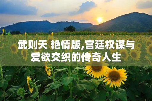 武则天 艳情版,宫廷权谋与爱欲交织的传奇人生