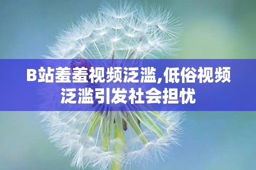 B站羞羞视频泛滥,低俗视频泛滥引发社会担忧