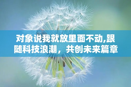 对象说我就放里面不动,跟随科技浪潮，共创未来篇章