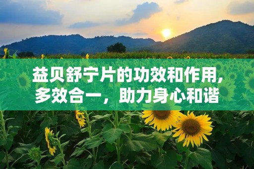 益贝舒宁片的功效和作用,多效合一，助力身心和谐