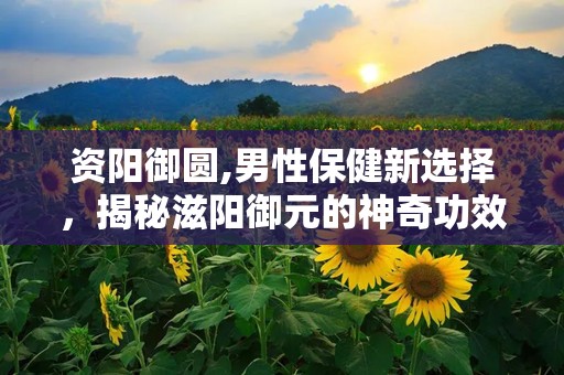 资阳御圆,男性保健新选择，揭秘滋阳御元的神奇功效