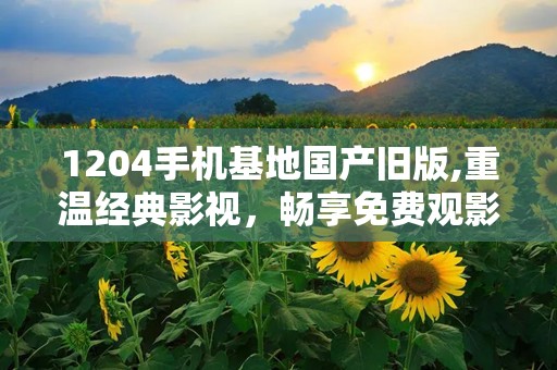 1204手机基地国产旧版,重温经典影视，畅享免费观影体验