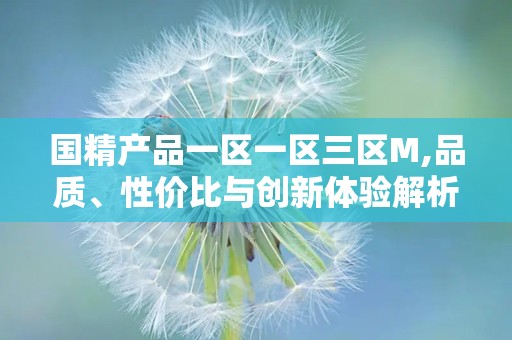国精产品一区一区三区M,品质、性价比与创新体验解析