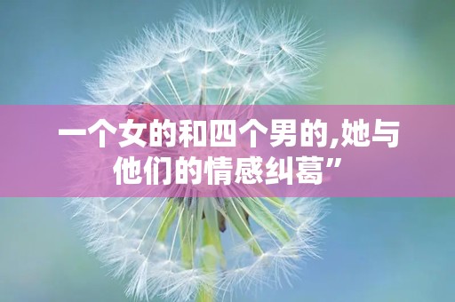 一个女的和四个男的,她与他们的情感纠葛”