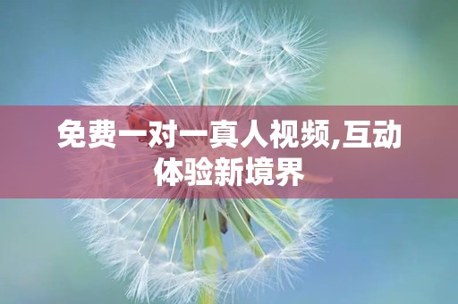 免费一对一真人视频,互动体验新境界