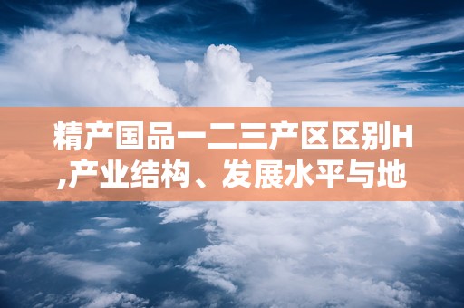 精产国品一二三产区区别H,产业结构、发展水平与地理分布的差异化解析