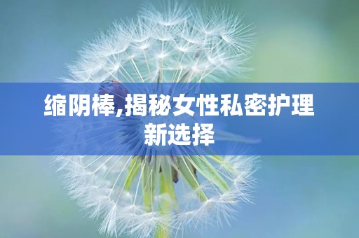 缩阴棒,揭秘女性私密护理新选择