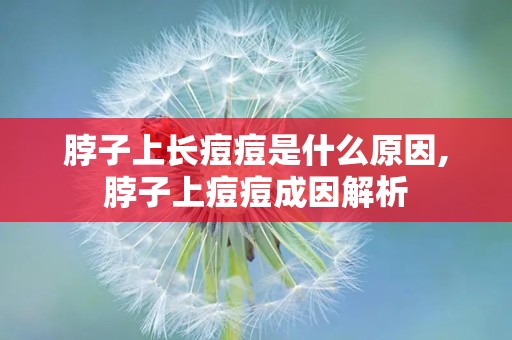 脖子上长痘痘是什么原因,脖子上痘痘成因解析