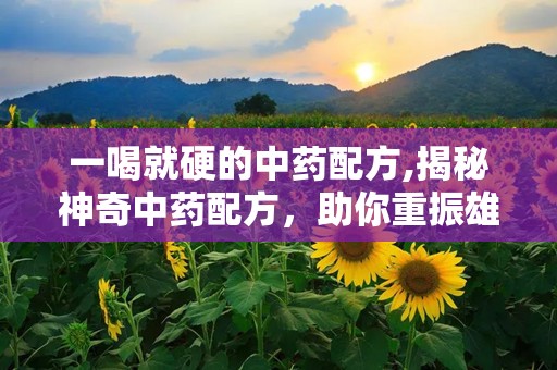 一喝就硬的中药配方,揭秘神奇中药配方，助你重振雄风”