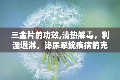 三金片的功效,清热解毒，利湿通淋，泌尿系统疾病的克星