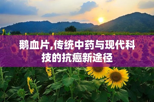 鹅血片,传统中药与现代科技的抗癌新途径