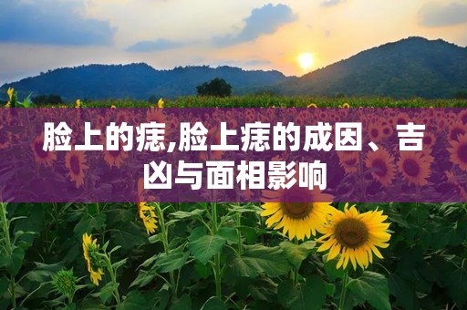 脸上的痣,脸上痣的成因、吉凶与面相影响