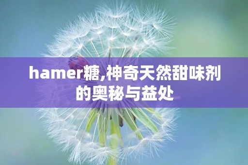 hamer糖,神奇天然甜味剂的奥秘与益处