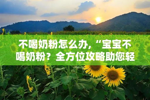 不喝奶粉怎么办,“宝宝不喝奶粉？全方位攻略助您轻松应对”