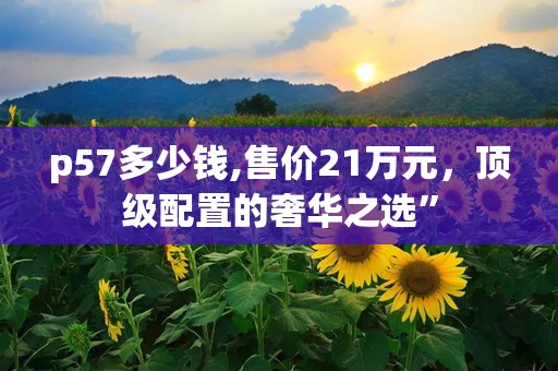 p57多少钱,售价21万元，顶级配置的奢华之选”