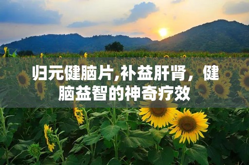 归元健脑片,补益肝肾，健脑益智的神奇疗效