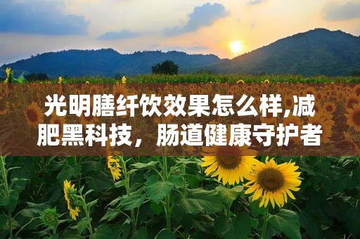 光明膳纤饮效果怎么样,减肥黑科技，肠道健康守护者
