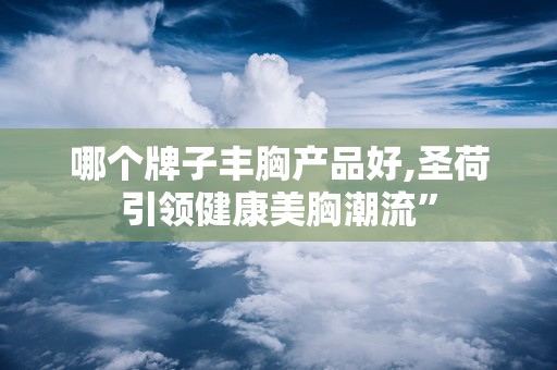 哪个牌子丰胸产品好,圣荷引领健康美胸潮流”
