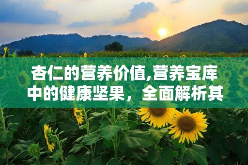 杏仁的营养价值,营养宝库中的健康坚果，全面解析其益处与食用指南