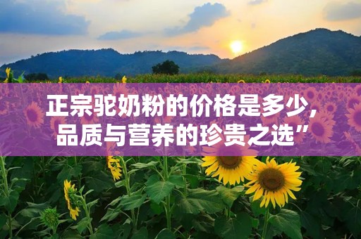 正宗驼奶粉的价格是多少,品质与营养的珍贵之选”