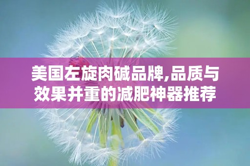 美国左旋肉碱品牌,品质与效果并重的减肥神器推荐