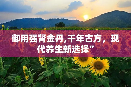 御用强肾金丹,千年古方，现代养生新选择”