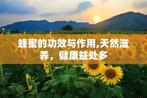 蜂蜜的功效与作用,天然滋养，健康益处多