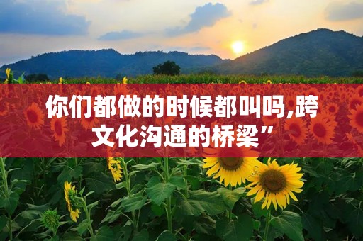 你们都做的时候都叫吗,跨文化沟通的桥梁”