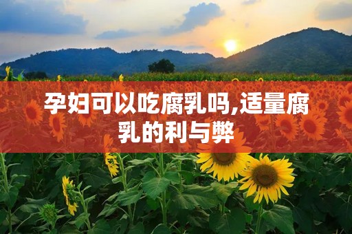 孕妇可以吃腐乳吗,适量腐乳的利与弊