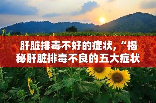 肝脏排毒不好的症状,“揭秘肝脏排毒不良的五大症状及应对策略”