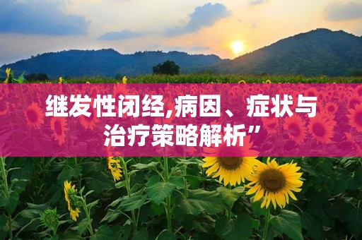 继发性闭经,病因、症状与治疗策略解析”