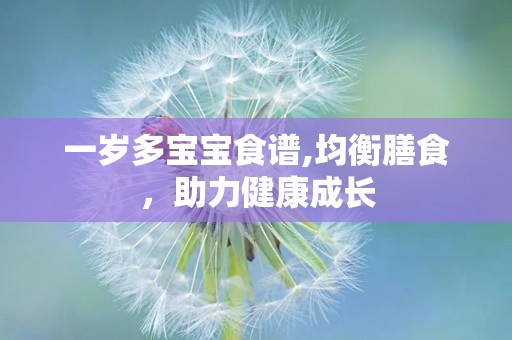 一岁多宝宝食谱,均衡膳食，助力健康成长