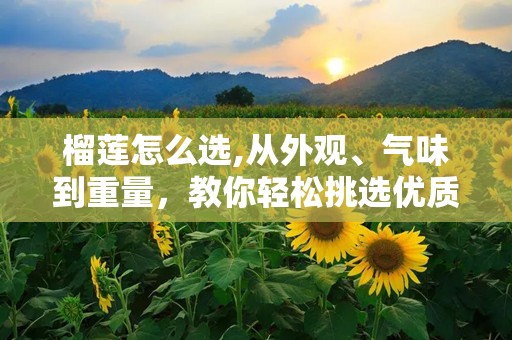 榴莲怎么选,从外观、气味到重量，教你轻松挑选优质榴莲”