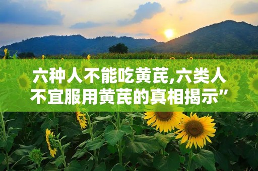 六种人不能吃黄芪,六类人不宜服用黄芪的真相揭示”