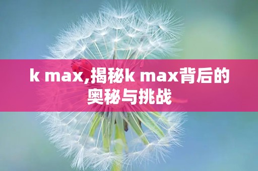 k max,揭秘k max背后的奥秘与挑战