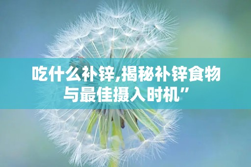 吃什么补锌,揭秘补锌食物与最佳摄入时机”