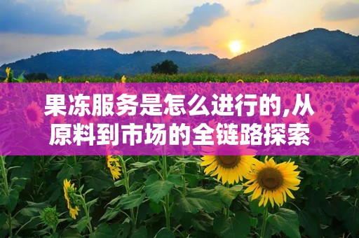 果冻服务是怎么进行的,从原料到市场的全链路探索