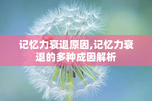 记忆力衰退原因,记忆力衰退的多种成因解析