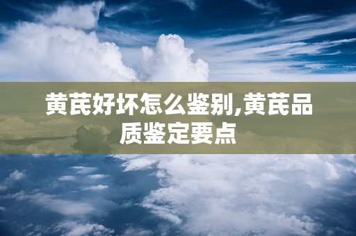 黄芪好坏怎么鉴别,黄芪品质鉴定要点