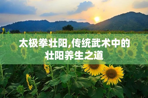 太极拳壮阳,传统武术中的壮阳养生之道