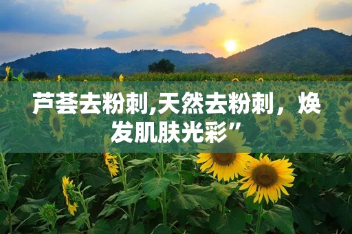 芦荟去粉刺,天然去粉刺，焕发肌肤光彩”