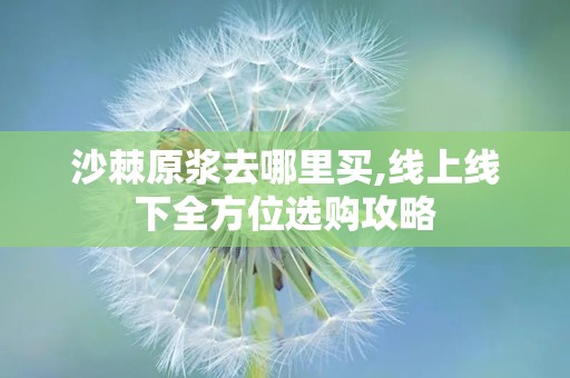 沙棘原浆去哪里买,线上线下全方位选购攻略