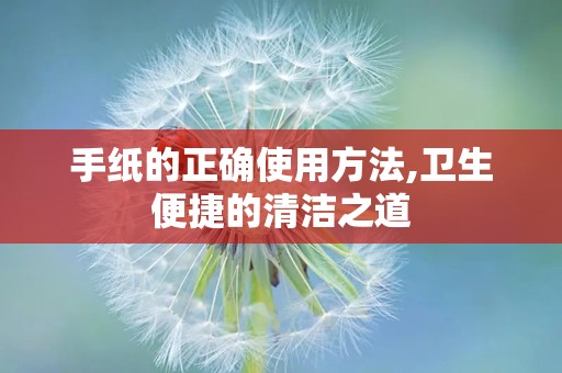 手纸的正确使用方法,卫生便捷的清洁之道