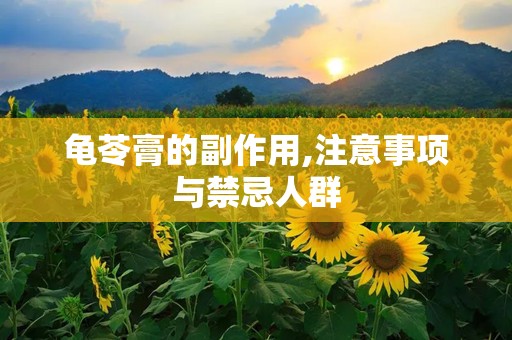 龟苓膏的副作用,注意事项与禁忌人群